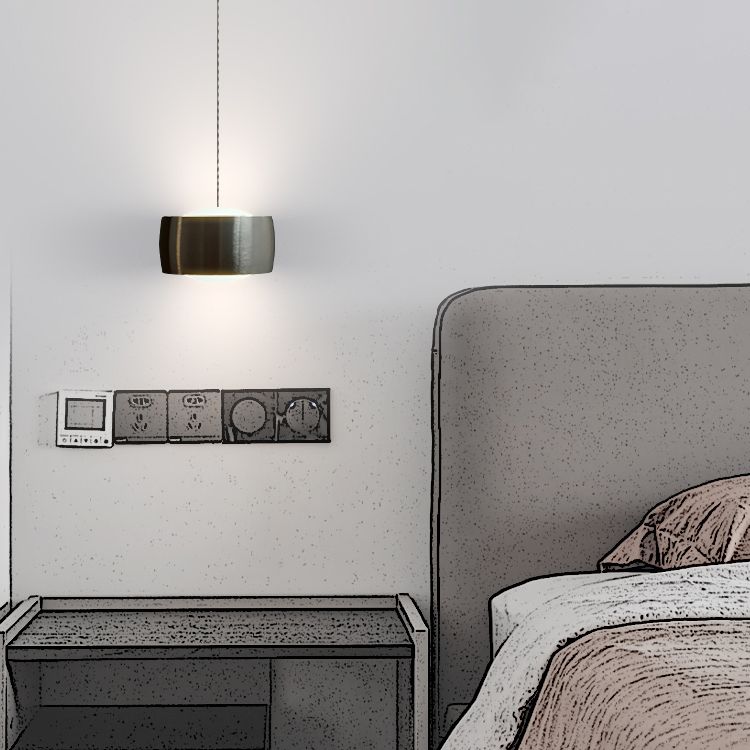 Lumière pendentif en argent Cercle Silver 1-Light Light Plafond suspendu pour chambre à coucher