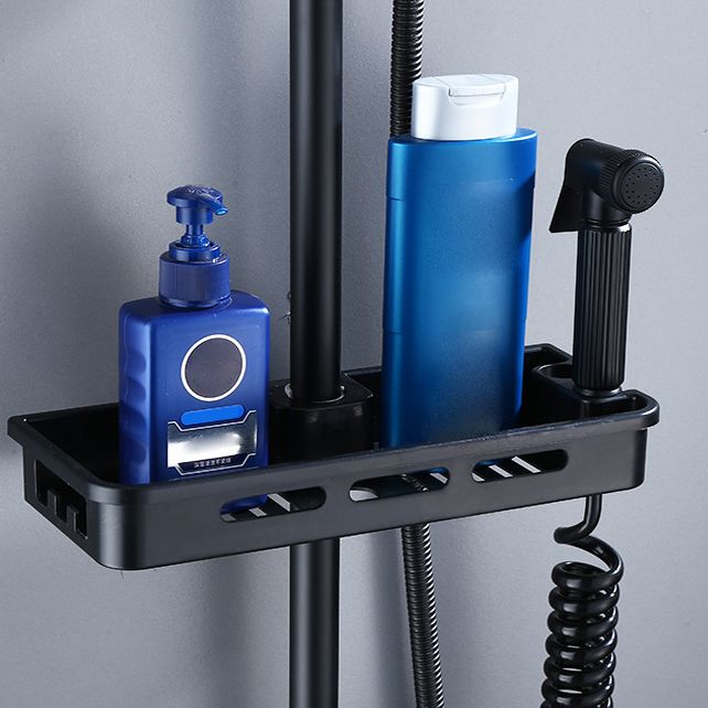 Modern Black Shower System Rain Massage Jet Lever Handle  Shower Trim