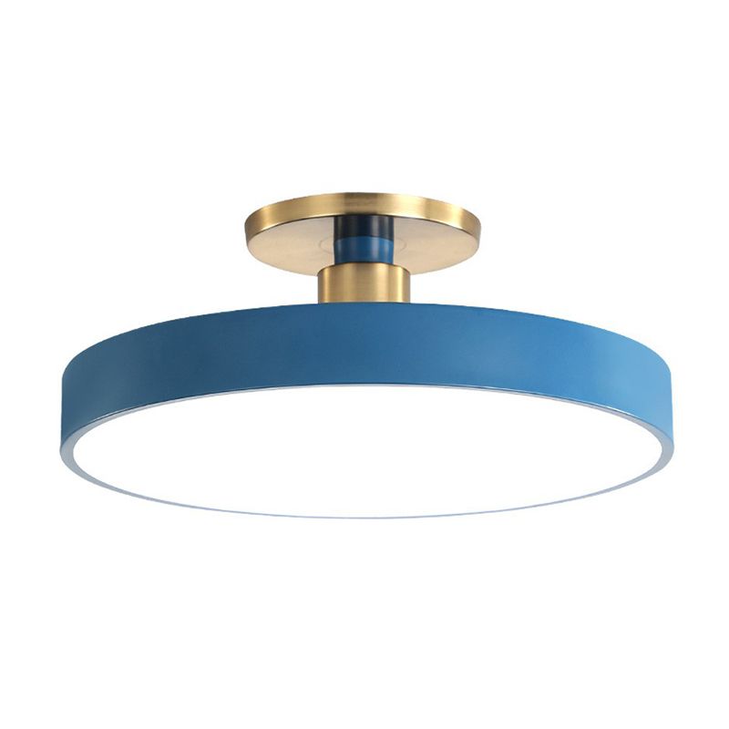 Round Flush Mount Light Nordic Style Acrylic Bedroom LED Semi Flush Ceiling Light