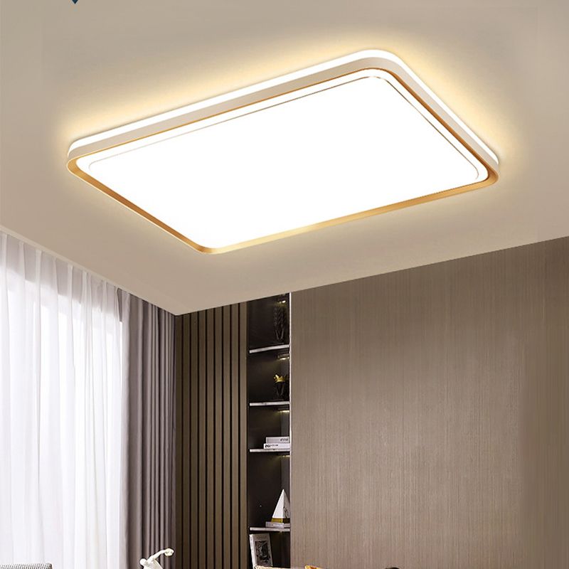 Metal Geometric Flush Mount Fixture Modern Flush Light Fixtures in Gold