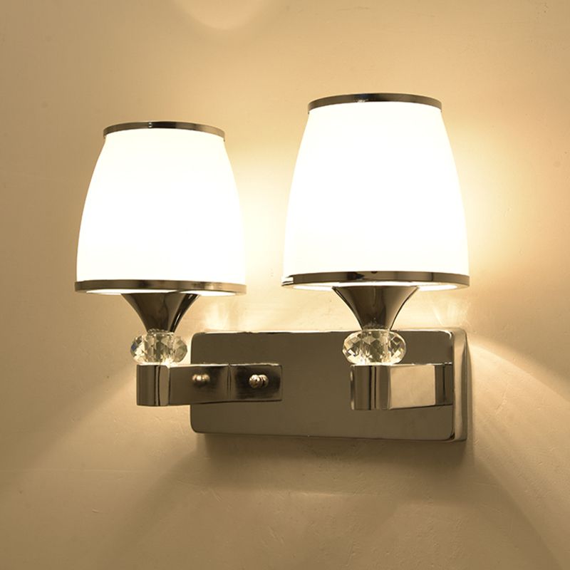 Modern Glass Shade Wall Lamp 1/2-Light Wall Sconce Lighting for Bedroom