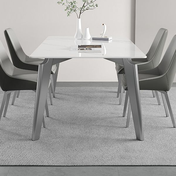 Sintered Stone Top White Table for Restaurant Modern Kitchen Table with 4 Legs