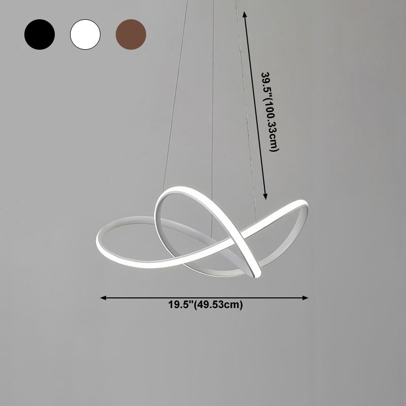 Modern Metal Chandelier Light Fixtures Spiral 1-Light Suspension Pendant Lamps