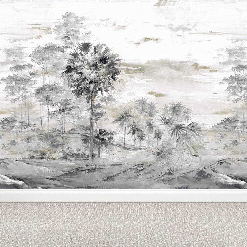 Illustration Wild Forest Wall Mural Great Wall Decor for Living Room, Personalized