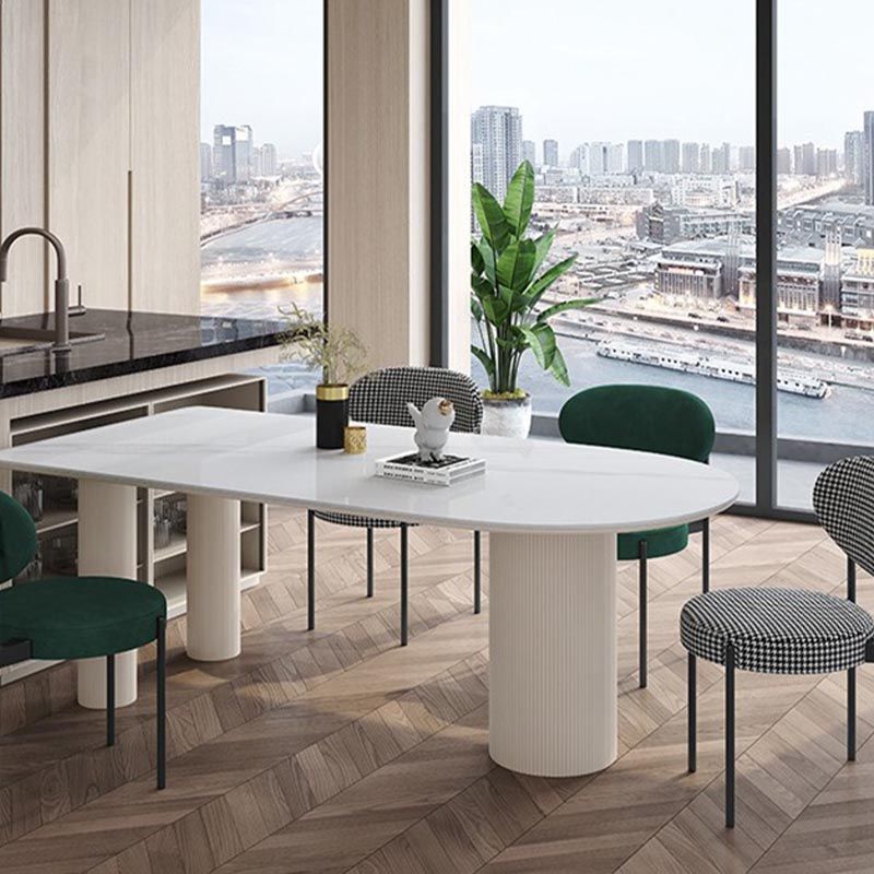 Contemporary Style Dining Table Stone 3-foot Dining Site Table for Home