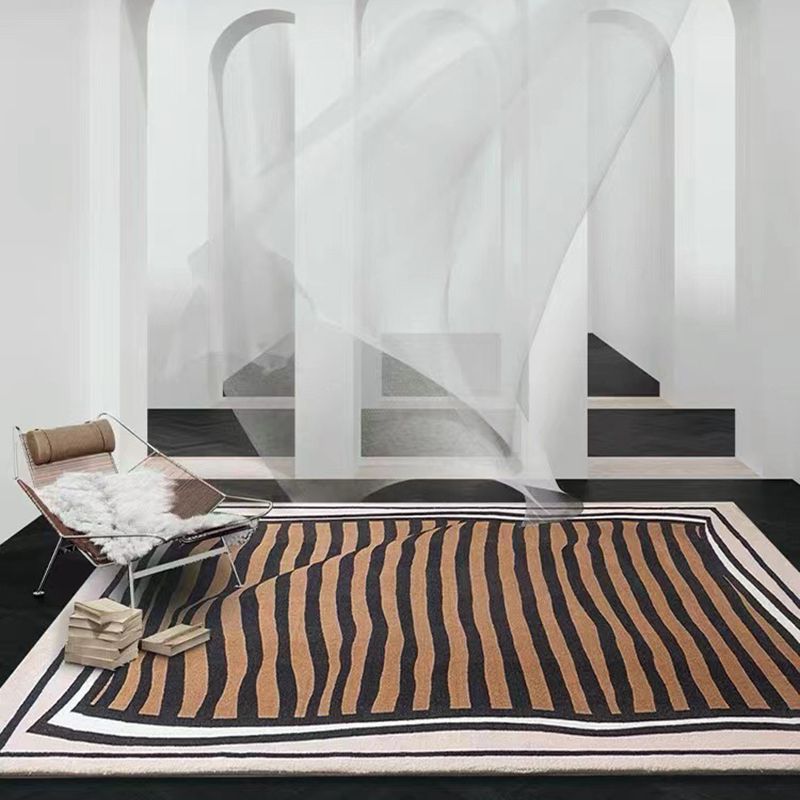 Alfombra de franja marrón oscuro alfombra moderna alfombra sin deslizamiento de la alfombra para el salón para el salón
