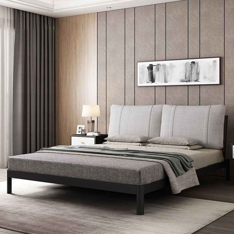 Modern Wire-Grid Metal Bed 78.74" L Bed Frame with Headboard