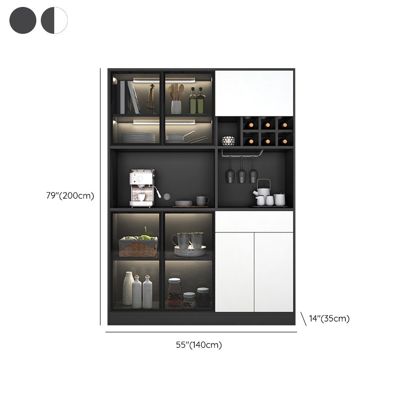Modern Dining Hutch Faux Wood Buffet Cabinet with Drawers for Dining Room