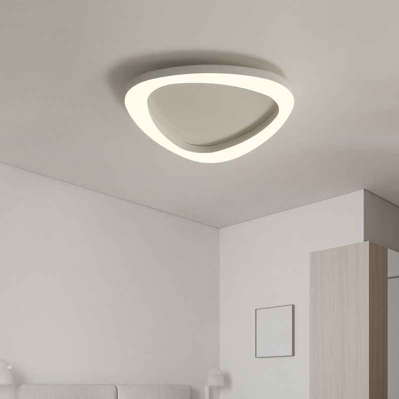 Triangle Flush Mount Fixture Modern Style LED Metal Ceiling Lighting
