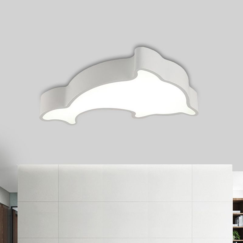 Weiß/Rot/Gelb Delphin Beleuchtung Kinder LED Acryl Flush Mount Deckenleuchte Licht für Schlafzimmer