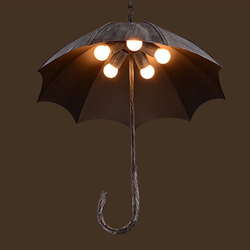 Umbrella Metal Hanging Chandelier Lamp Art Deco Bar Ceiling Pendant Chandelier