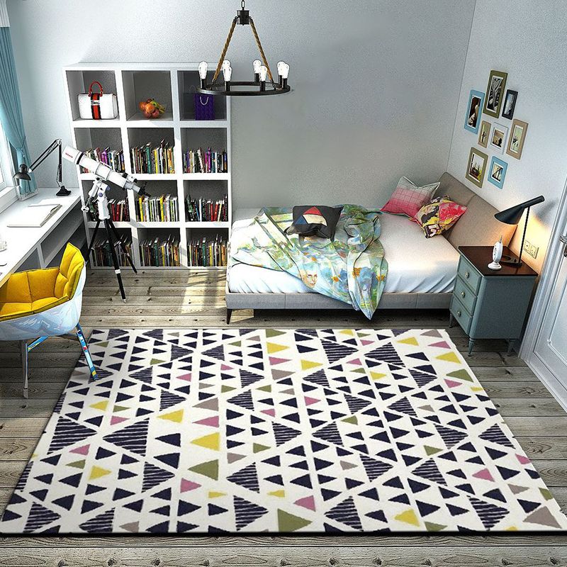 Modern Geometric Pattern Area Rug Carpet Stain Resistant Rug for Living Room