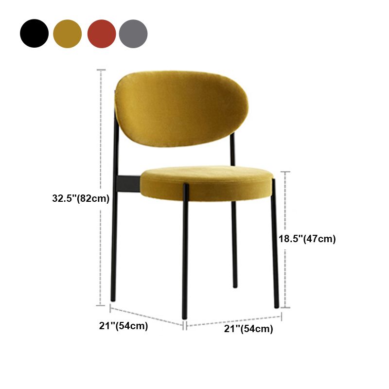 Contemporary Open Back Dining Chair Upholstered Dining Side Chair