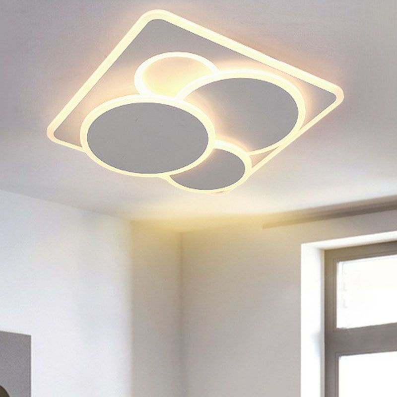 Illuminazione a soffitto artistica bianca LED della luce di flusso geometrica acrilica per il soggiorno