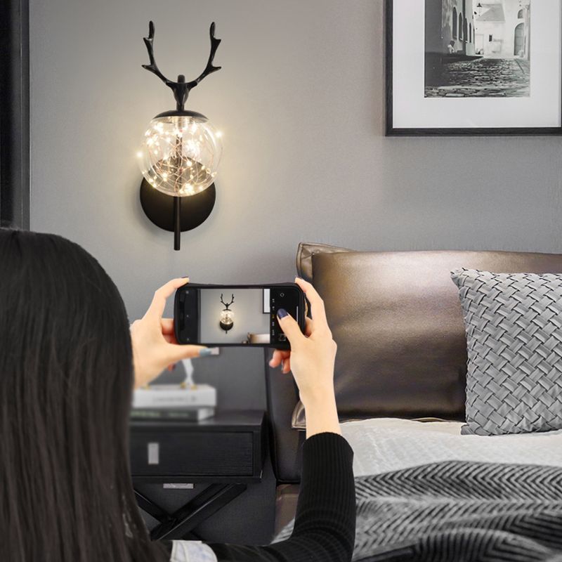 Forme de bille Lumière de mur de verre Style moderne 1 lumière lumineuse lumière murale