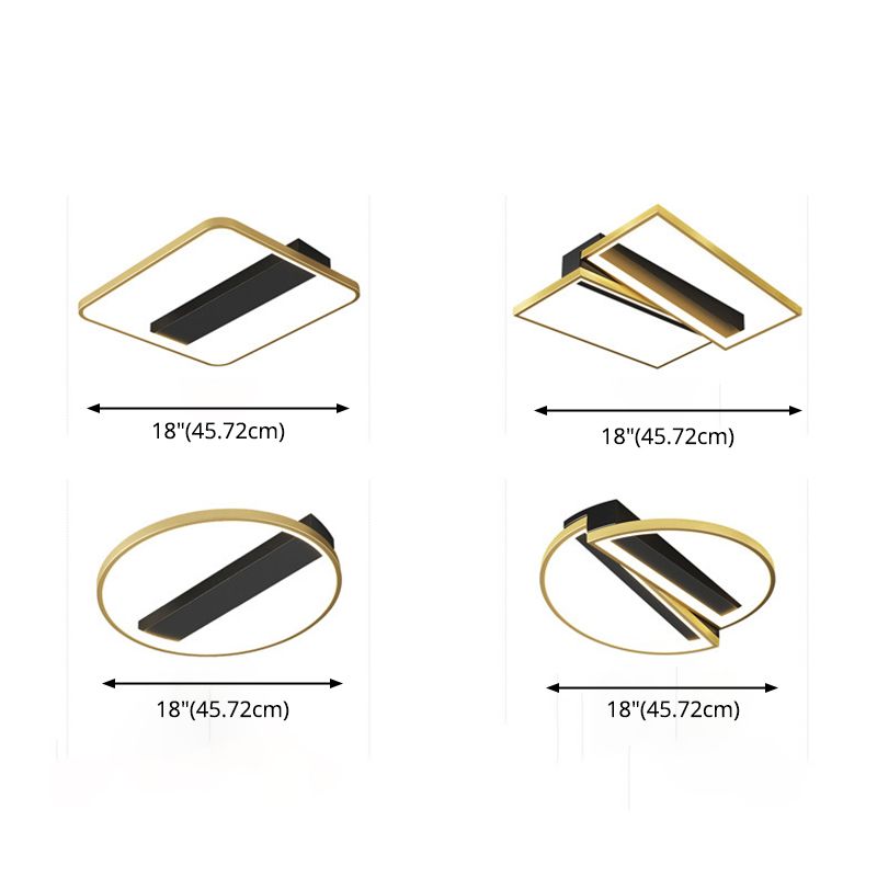 Luces de techo de montaje en superficie de metal de estilo moderno Lámpara de montaje geométrica de 1 luces de 1 luces