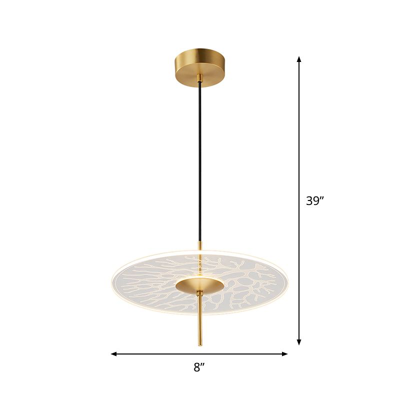 Festplattenrestaurant Hanging Deckenleichter klarer Kontext Gla -LED -Minimalismus -Pendel Lampe