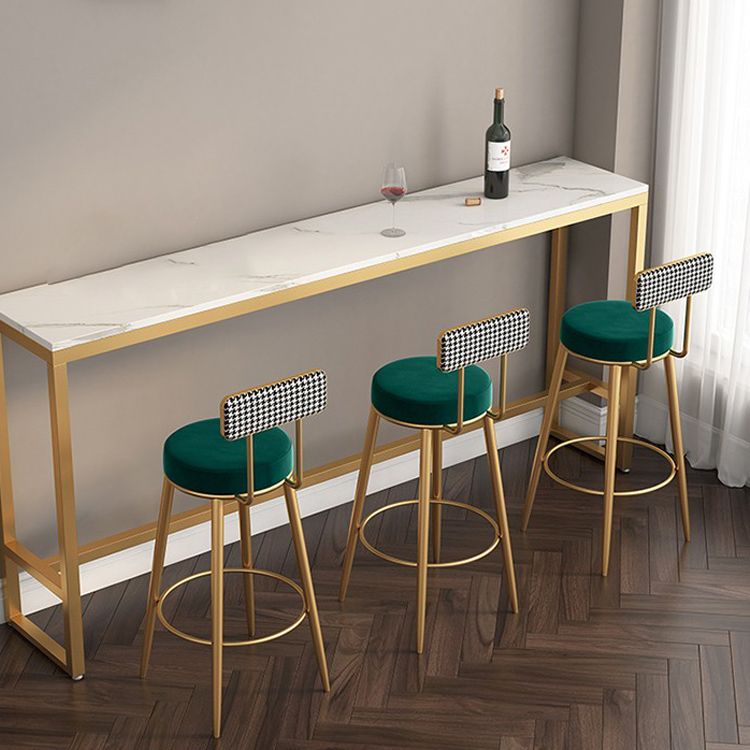 Scandinavian Matte Finish Velvet Barstool Footrest Coffee Shop Stool