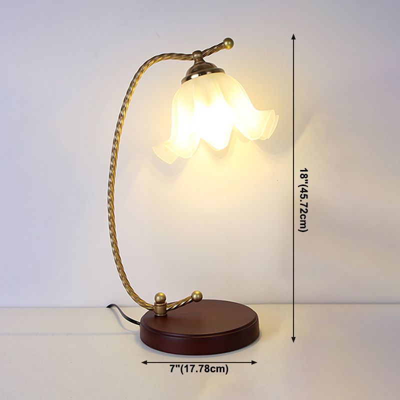Modern Style Flower Shape Table Lamp Glass 1 Light Table Light