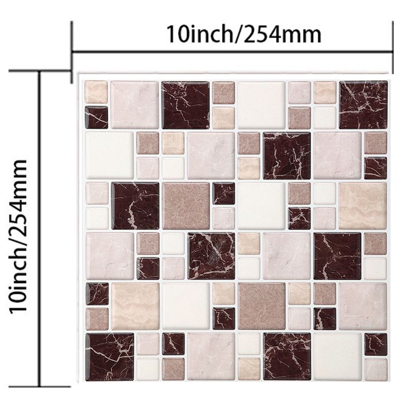 PVC Self-Adhesive Wallpapers Countryside Marble Mosaic Tile Wall Covering for Kitchen