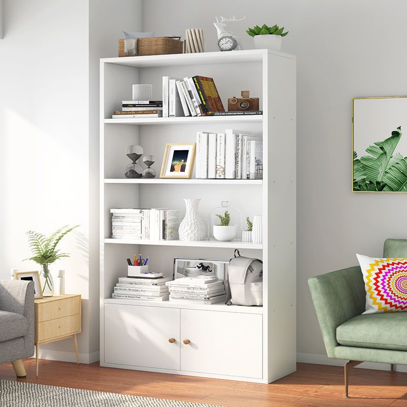 Modern Home Wood Bookcase 24"W Standard Book Shelf With Doors