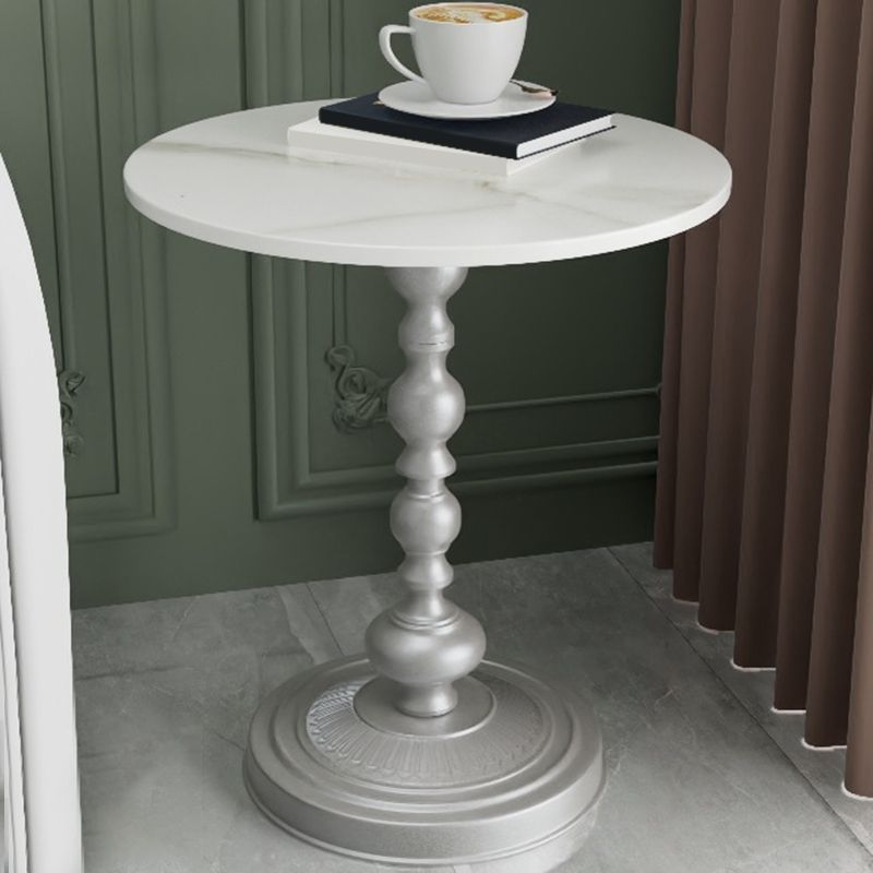 Modern Round Side End Table Pedestal Corner Table for Living Room