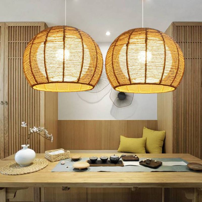Japanisches Seil Anhänger Licht 1 Licht Global Hanging Deckenleuchte für Esszimmer