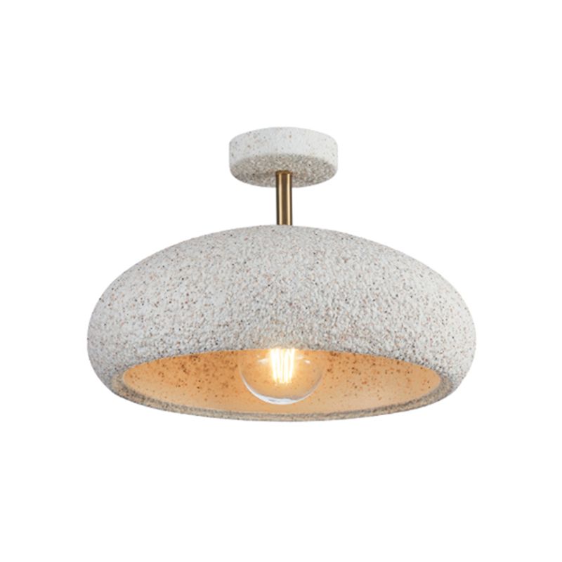 Resin Dome Shade Ceiling Semi Flush 1 - Light Industrial Semi Flush Mount