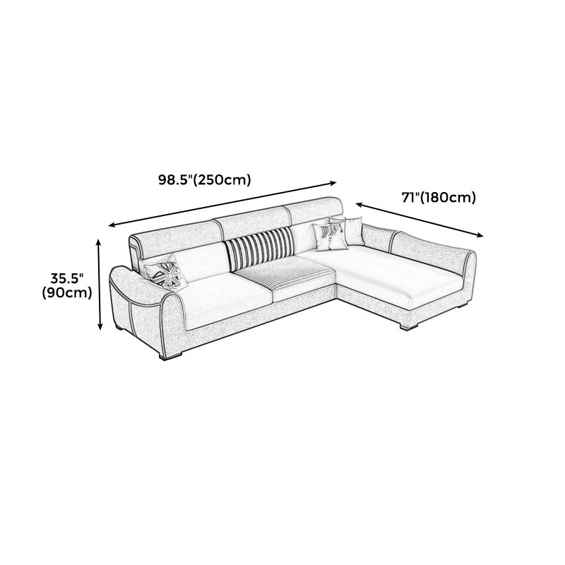 Modern Square Arm Sofa with Sewn Pillow Back for Apartment and Living Room