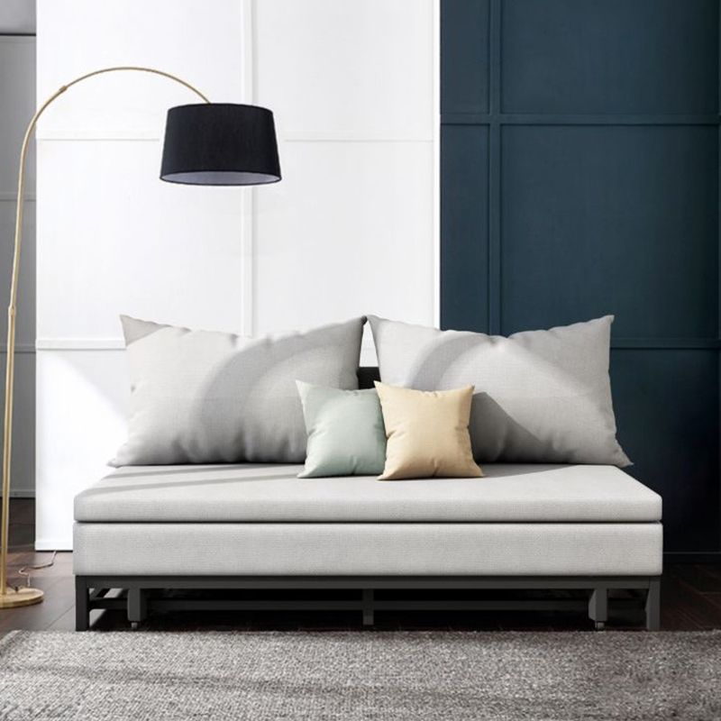 30.70" W x31.49" H Linen Armless Sofa Contemporary Convertible Sofa Bed