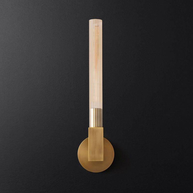 Metal and Glass Bath Sconce 1 / 2 - Light Post Modern Bathroom Vanity Lighting