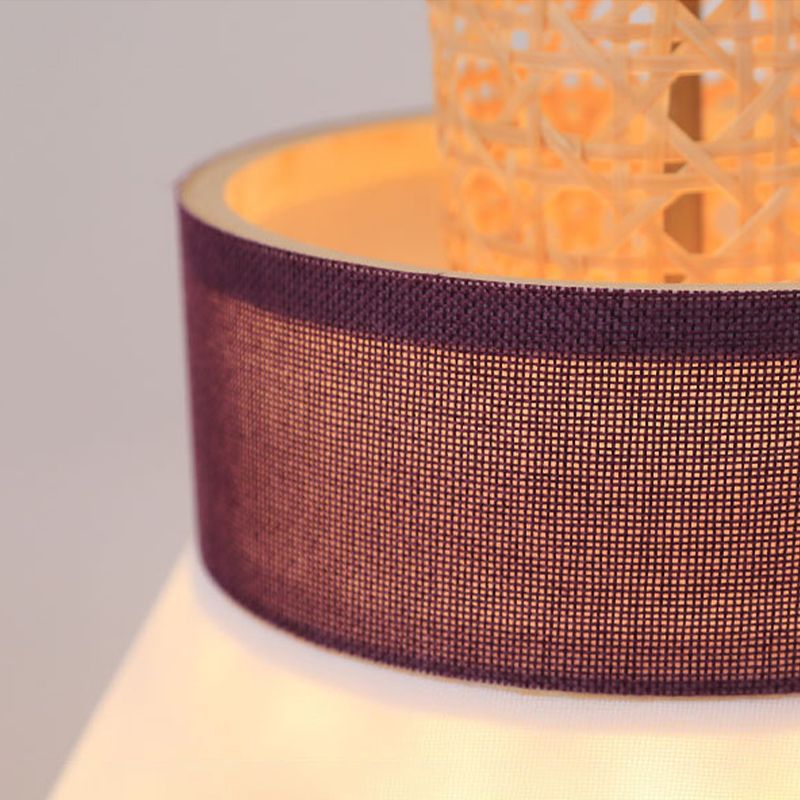 Pendre suspension moderne 1 Bulbe Green / Purple / Purple léger Kit de lumière suspendue avec de l'ombre en tissu