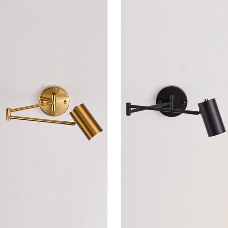 Half Cylinder Shade Swing Arm Wall Lighting Modern Style Metal 1 Light Sconce Lamp