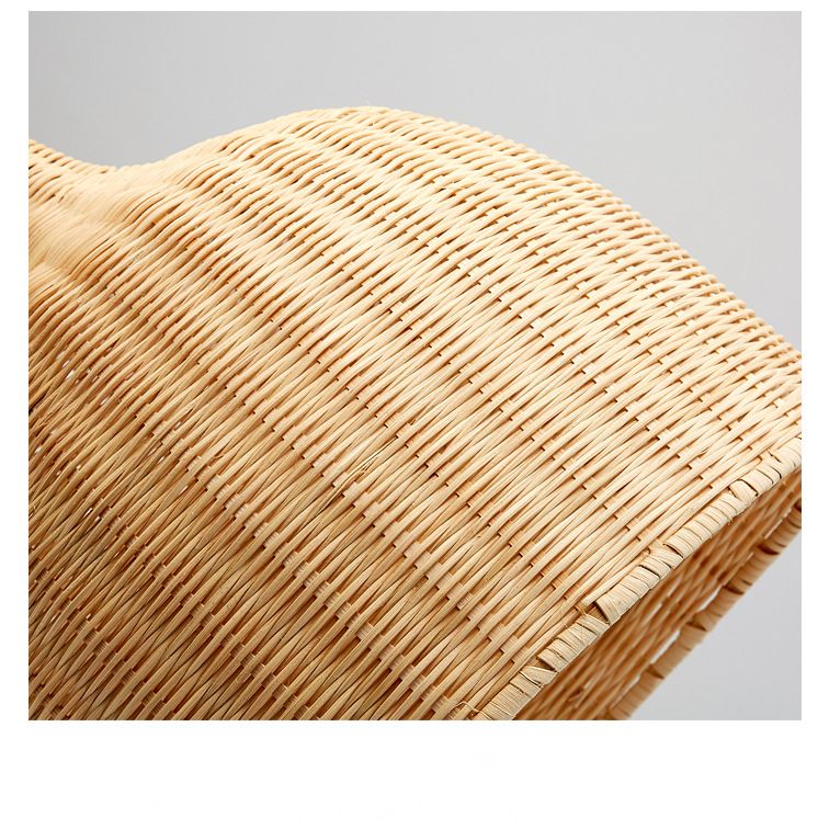 Handwoven Dome Pendant Light Fixture Chinese Bamboo Single Bulb Dining Table Ceiling Light in Beige