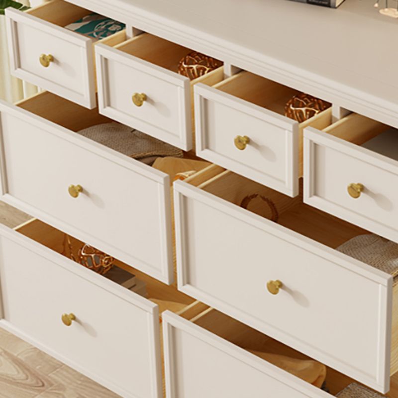 Wooden Storage Chest Dresser Classic Glam Dresser for Bedroom