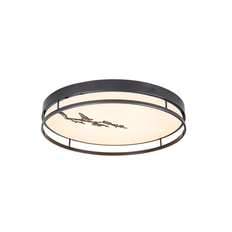 Lámpara empotrada de forma redonda Lámpara de techo empotrada de metal moderno con 1 luz en negro