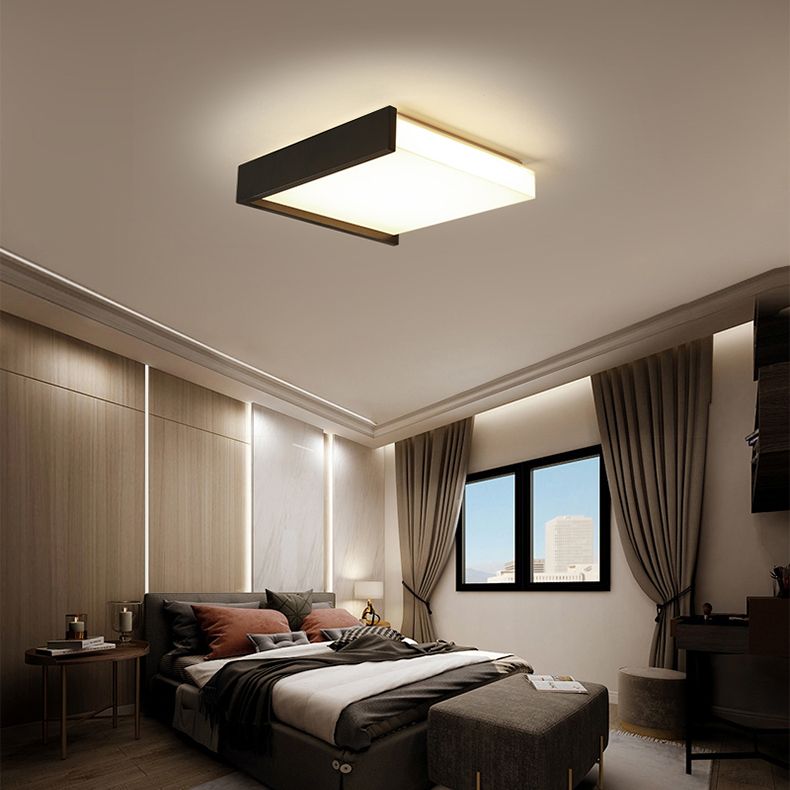 Minimalisme nordique Style LED Ceiling Light Acrylic Shade Geometric Design Flush-mount Lamp for Bedroom
