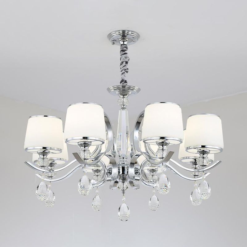 Nordic Modern Style Hanging Pendant Light Metal Chandelier Lighting with Glass Shade