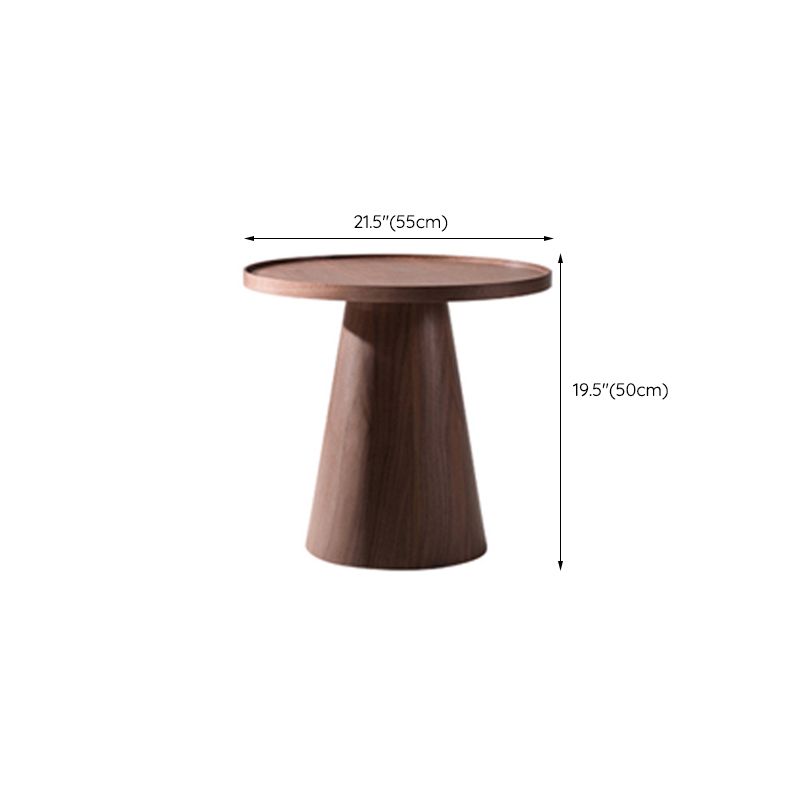 End Table Solid Wood Pedestal Round Scandinavian Living Room Side Table