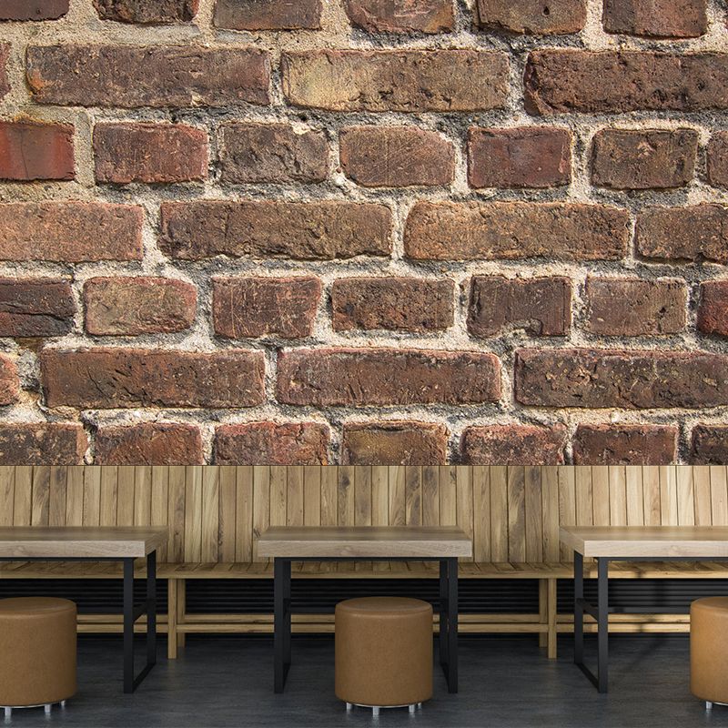 Industrial Style Dilapidated Brick Wall Mural for Dining Room, Personalized Size Available