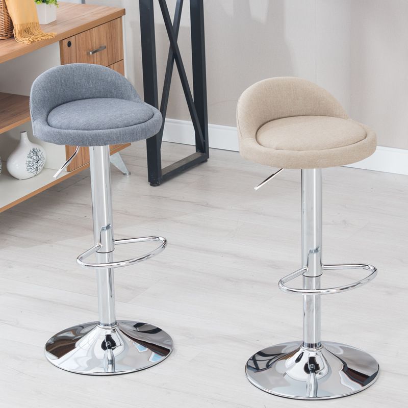 Scandinavian Metal Stool Round Seat Upholstered Counter Stool