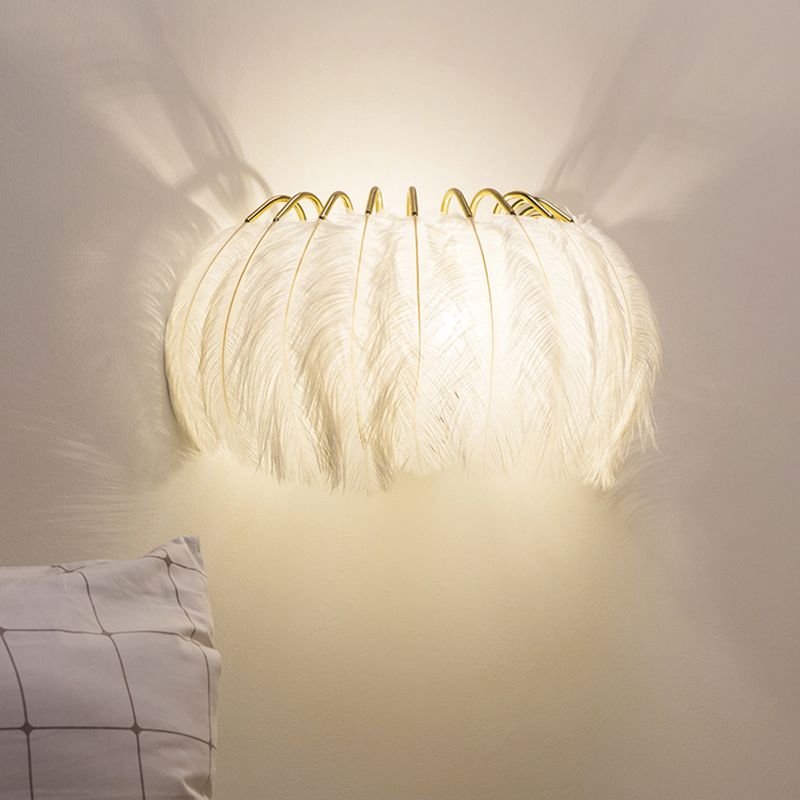 Nordic Feather Wall Sconce Light Ambient Lighting Sconce Light Fixture for Bedroom