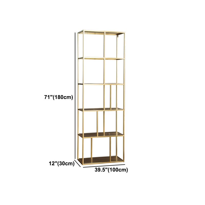 Open Back Bookcase Glam Style Bookshelf for Home Office and Study Room