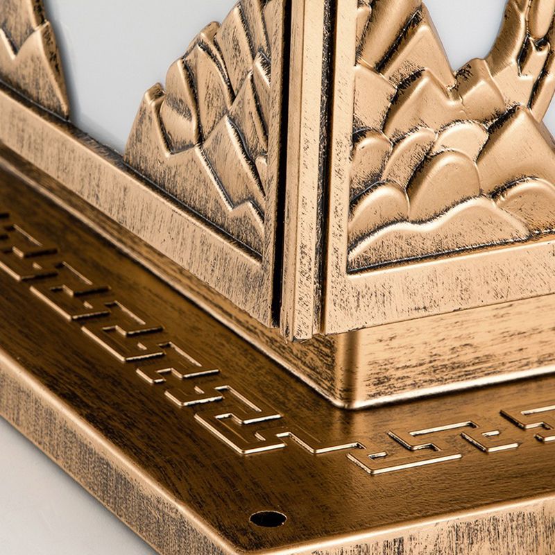 Metal Square Shape Outdoor Light Modern Style 1 Light Solar Pillar Lights