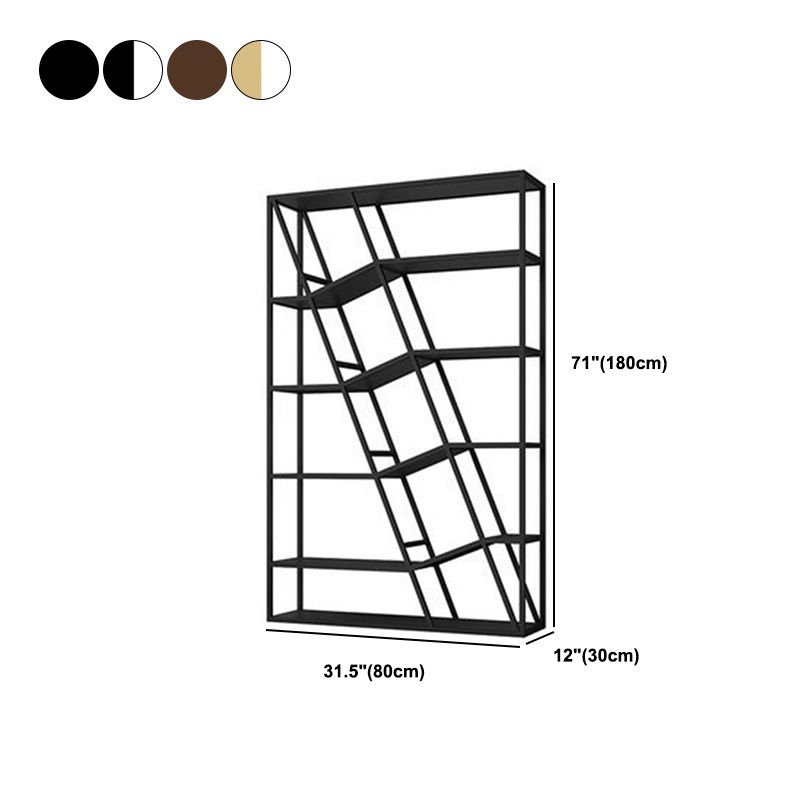 Modern Metal Bookcase Open Shelf Bookshelf for Living Room 70.9" H X 11.8" W
