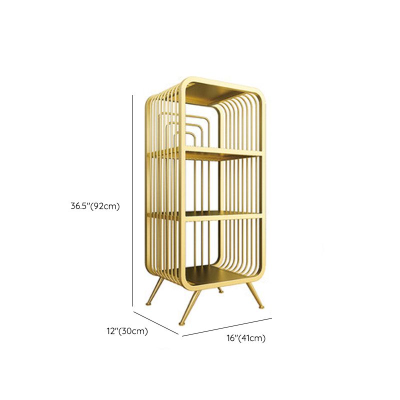 Glam Closed Back Shelf Bookcase Metal Book Shelf for Study Room