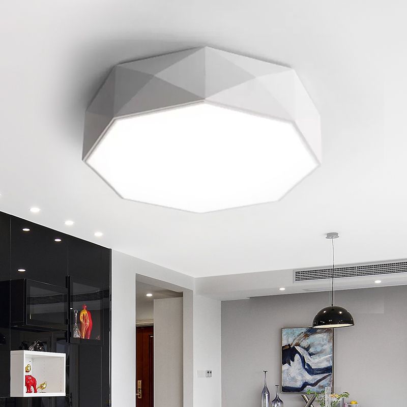 Concava / Convx Shape Metallo Flush Montaggio Illuminazione Moderno Led Bianco / Nero Flush Tetto, 16 "/19.5" /23.5 " wide