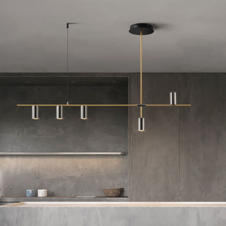 Cylinder Island Lighting Fixtures Contemporary Metal Island Lighting Ideas for Kitchen