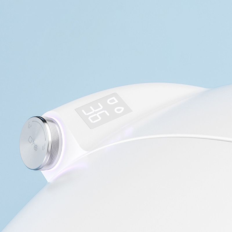 Heated Seat Smart Toilet Antimicrobial Foot Sensor Round Floor Mount Bidet