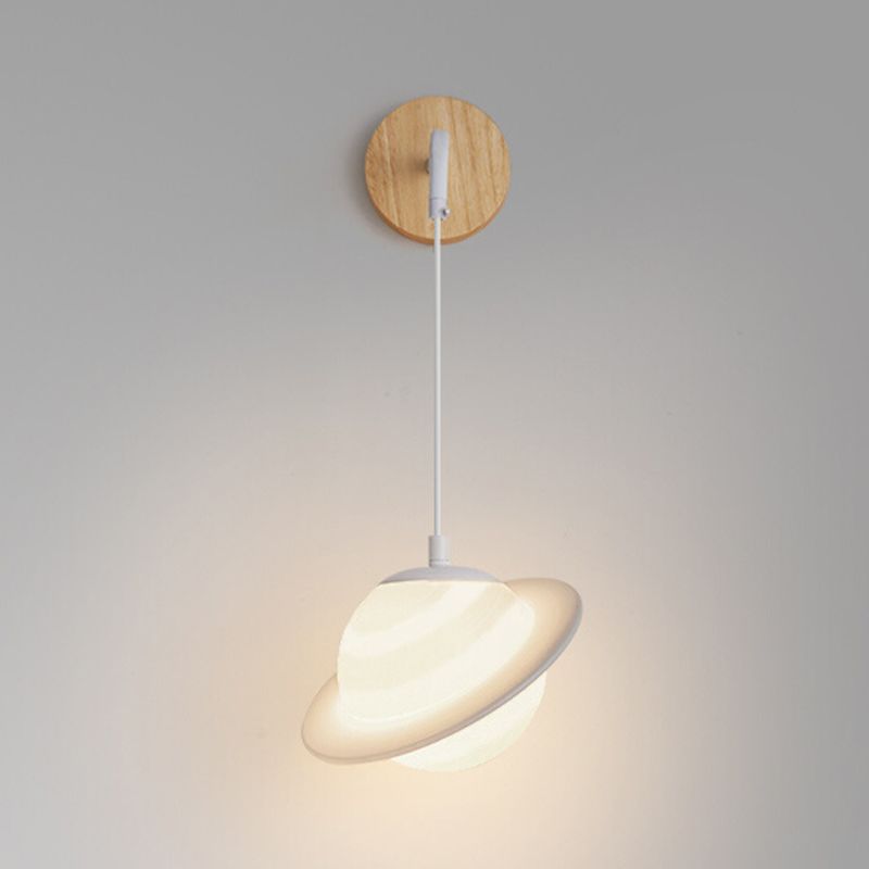 Nordic Wall Light Fixture Wooden Wall Light Sconce with Acrylic Shade for Bedroom